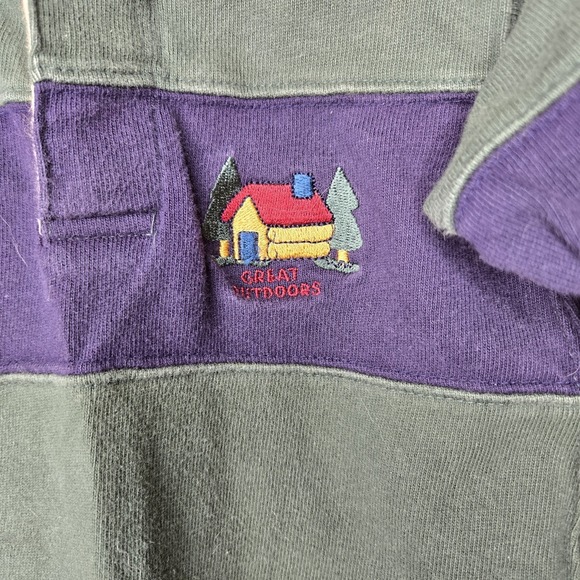 Y2K Woodsy Outdoors Boys Collared Ling Sleeve Romper Color Block 24 Months - Picture 3 of 5